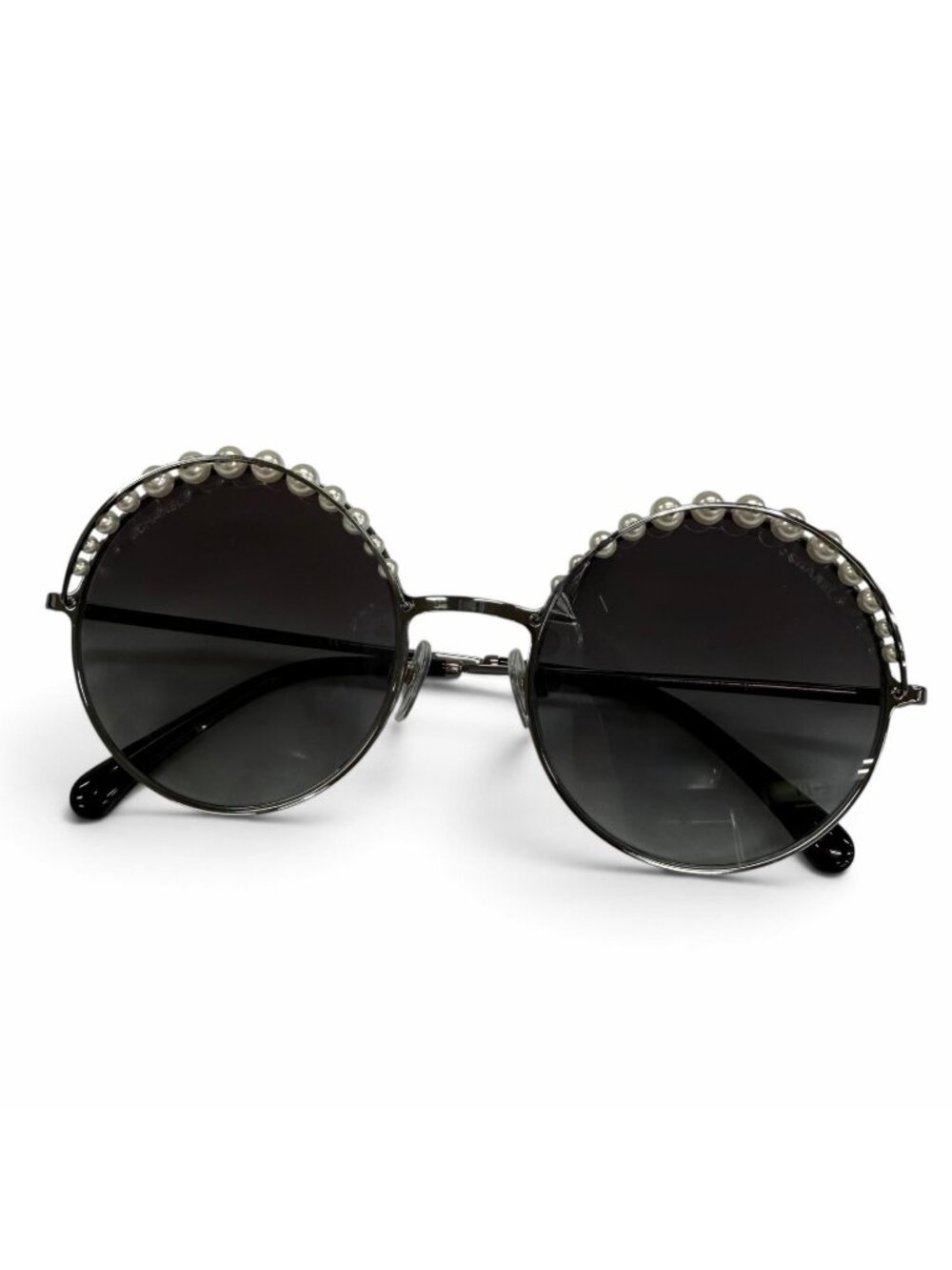 Chanel CC Logo Eco Pearl Sunglasses Gunmetal Black Demo Lens Eyewear